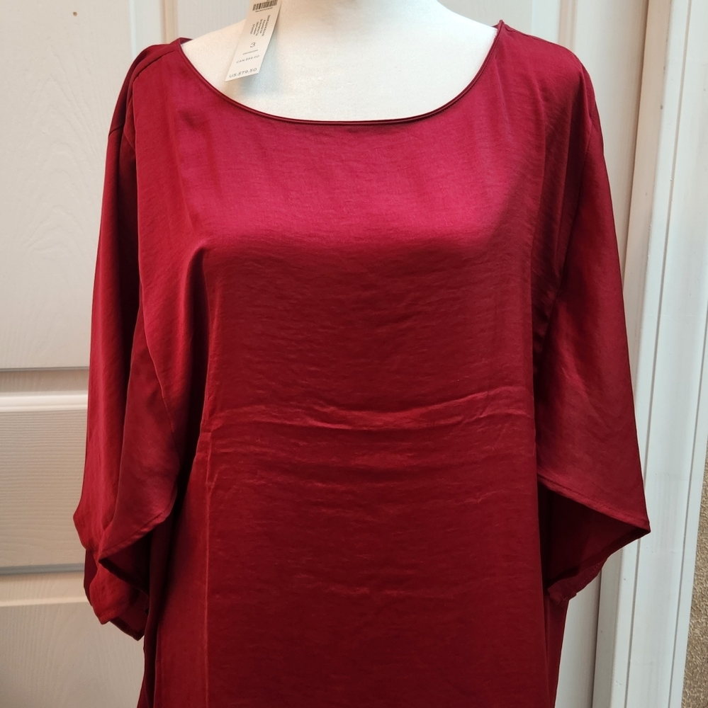 Chico's silky top.  Size Chico 3 (XL regular)  Red
